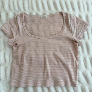 John Galt Scoop Neck Short Sleeve Top - Light Pink